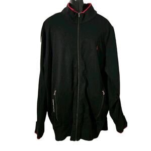 Polo Ralph Lauren Jacket Mens XLT Tall Black Red White Zip Track Performance
